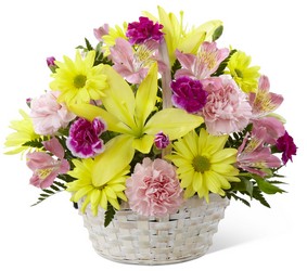 The Basket of Cheer Bouquet From Rogue River Florist, Grant's Pass Flower Delivery